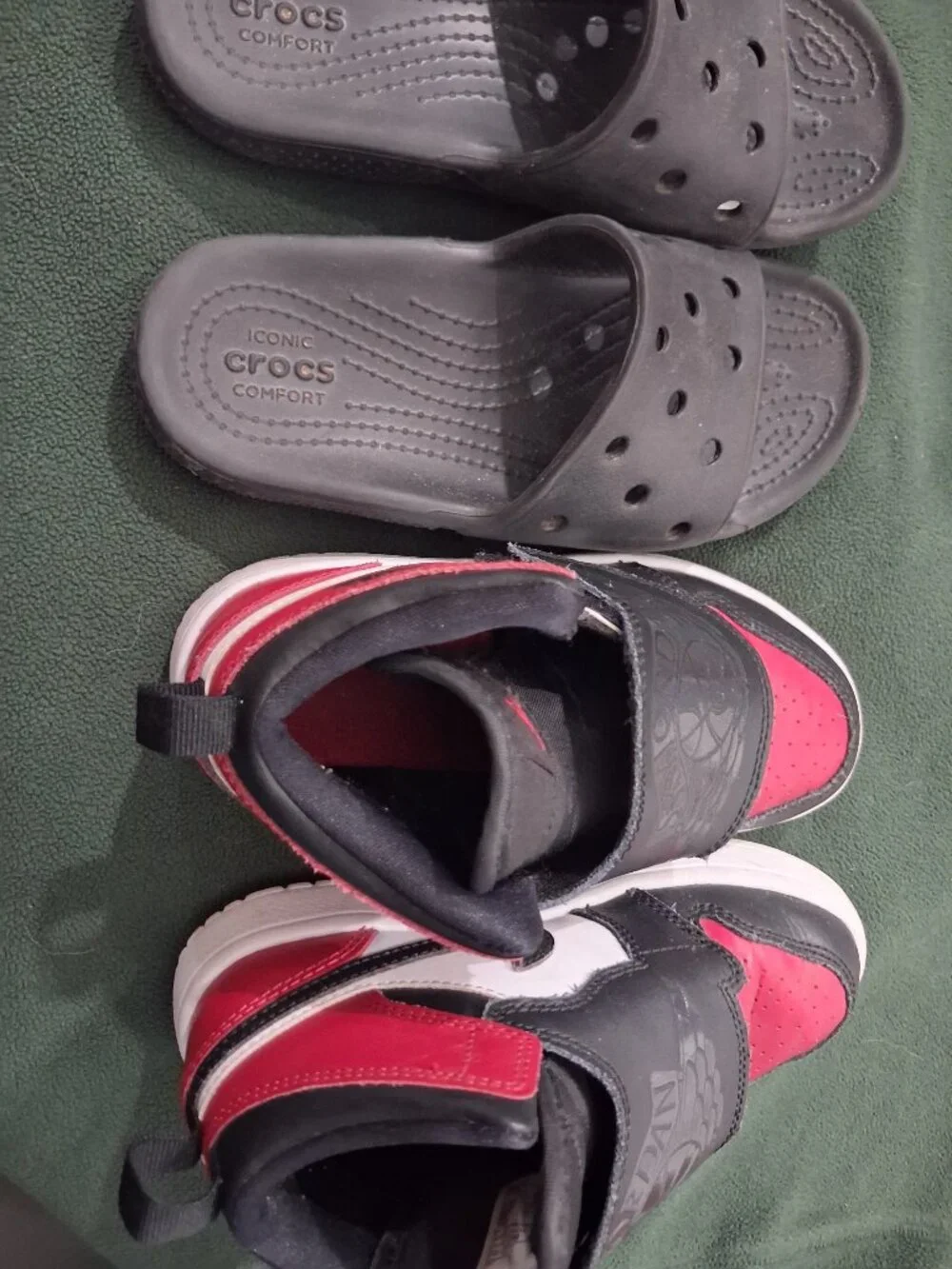 Boys Nike shoes & croc sandals